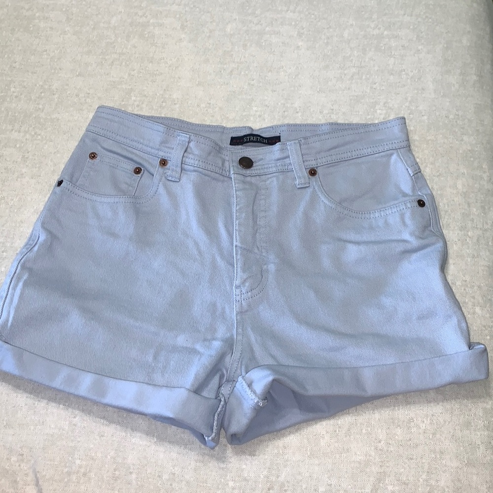 Blue cut off shorts